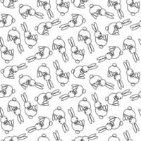 abstrakt sömlös mönster med kaniner. linje stil. påsk dag. omslag papper mönster. vektor