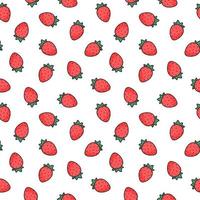 nahtloses Muster mit Erdbeeren. Geschenkpapiermuster. vektor