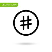 Hashtag-Symbol. minimales und kreatives Symbol isoliert auf weißem Hintergrund. Vektor-Illustration-Symbol-Marke vektor