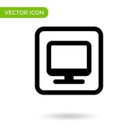 PC-Monitor-Symbol. minimales und kreatives Symbol isoliert auf weißem Hintergrund. Vektor-Illustration-Symbol-Marke vektor