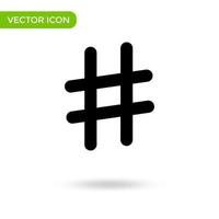 Hashtag-Symbol. minimales und kreatives Symbol isoliert auf weißem Hintergrund. Vektor-Illustration-Symbol-Marke vektor