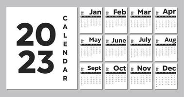 elegant professionell 2023 företag kalender mall vektor