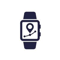 GPS-Uhr-Symbol auf weiß vektor