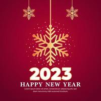 Frohes neues Jahr 2023 mit rotem Hintergrunddesign vektor