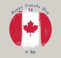 Happy Canada Day, 1. Juli, handgemalte Vektorflagge vektor