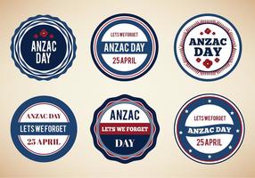 Gratis Vector Vintage Badges För Anzac Day