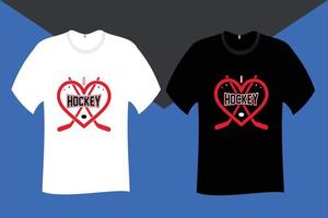 Ich liebe Hockey-T-Shirt-Design vektor