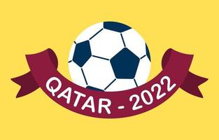 Fußball mit einem Schal. Fußballmeisterschaft in Katar. Sportplakat, modernes Bannerdesign. vektorillustration im flachen stil vektor