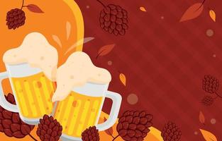 oktoberfest hälsningar med öl bakgrund vektor