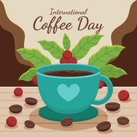 internationell kaffe dag firande vektor