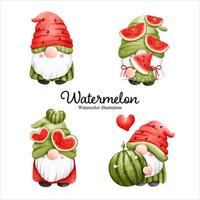 vattenfärg vattenmelon tomtar, vattenfärg frukt. vektor illustration