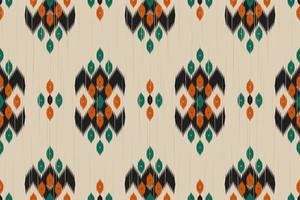 ikat nahtloses muster im stammes-. stoff ethnische muster kunst. amerikanischer, mexikanischer Stil. Design für Hintergrund, Tapete, Vektorillustration, Stoff, Kleidung, Teppich, Textil, Batik, Stickerei. vektor