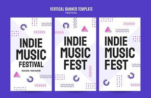 festival-webbanner für vertikale plakate, banner, raumfläche und hintergrund der sozialen medien vektor