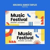 festival-webbanner für horizontale plakate, banner, raumfläche und hintergrund der sozialen medien vektor