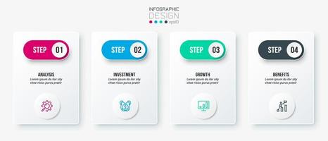 Infografik-Vorlage Geschäftskonzept mit Schritt. vektor