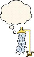 tecknad serie dusch och trodde bubbla i komisk bok stil vektor
