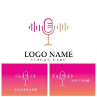 Podcast Logo Icon Design Vektorvorlage Mikrofonsymbole
