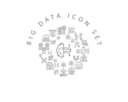 Big Data-Icon-Set-Design auf weißem Hintergrund vektor