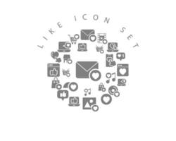 wie Icon-Set-Design auf weißem Hintergrund vektor