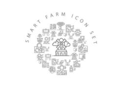 Smart-Farm-Icon-Set-Design auf weißem Hintergrund. vektor