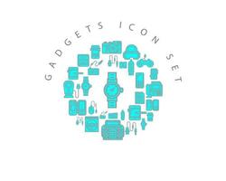 Gadget-Icon-Set-Design auf weißem Hintergrund. vektor