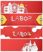 Happy Labour Day Banner Set vektor