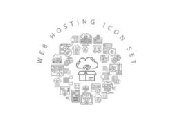 Web-Hosting-Icon-Set-Design auf weißem Hintergrund. vektor