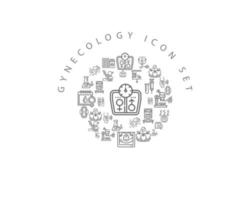Gynäkologie-Elemente-Icon-Set-Design auf weißem Hintergrund vektor