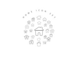 Home-Icon-Set-Design auf weißem Hintergrund. vektor