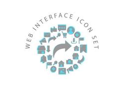 Web-Interface-Icon-Set-Design auf weißem Hintergrund. vektor