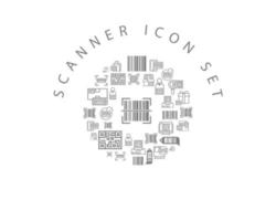 Scanner-Icon-Set-Design auf weißem Hintergrund. vektor