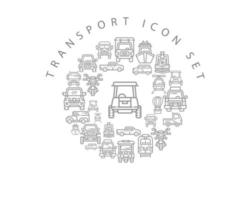 Transport-Icon-Set-Design auf weißem Hintergrund. vektor