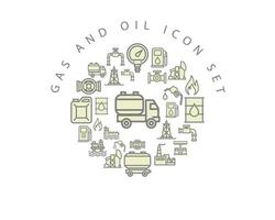 Gas- und Öl-Icon-Set-Design auf weißem Hintergrund. vektor