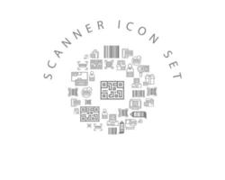 Scanner-Icon-Set-Design auf weißem Hintergrund. vektor