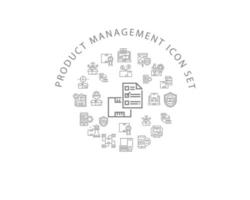 Produktmanagement-Icon-Set-Design auf weißem Hintergrund. vektor