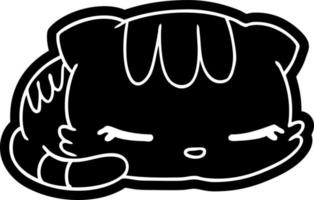 karikaturikone kawaii süßes schlafendes kätzchen vektor
