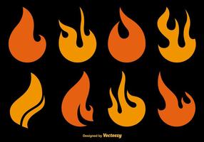 Flat Fire Vektor Icons