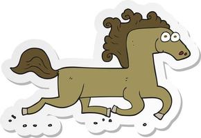 Aufkleber eines Cartoon-laufenden Pferdes vektor