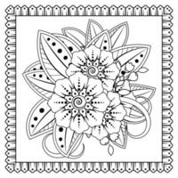 Blumenhintergrund mit Mehndi-Blume. dekoratives Ornament im orientalischen Ethno-Stil. Malbuch. vektor