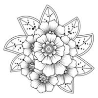 Blumenhintergrund mit Mehndi-Blume. dekoratives Ornament im orientalischen Ethno-Stil. Malbuch. vektor