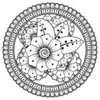 Blumenhintergrund mit Mehndi-Blume. dekoratives Ornament im orientalischen Ethno-Stil. Malbuch. vektor