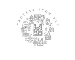 Protest-Icon-Set-Design auf weißem Hintergrund. vektor