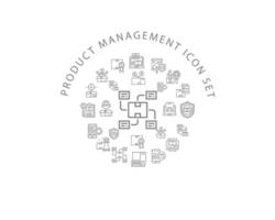 Produktmanagement-Icon-Set-Design auf weißem Hintergrund. vektor