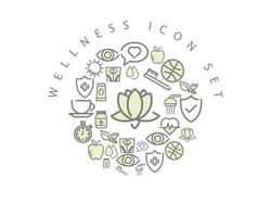 Wellness-Interface-Icon-Set-Design auf weißem Hintergrund. vektor