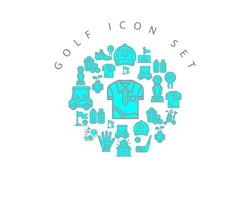 Golf-Icon-Set-Design auf weißem Hintergrund vektor