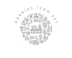 Hobbies-Icon-Set-Design auf weißem Hintergrund vektor