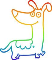 regnbågsgradient linjeteckning tecknad hund vektor
