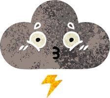 Cartoon-Sturmwolke im Retro-Illustrationsstil vektor