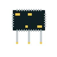 datachip. digitalt chip. elektronisk del av styrelsen. modern teknik och processor. platt tecknad illustration vektor