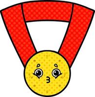 Cartoon-Goldmedaille im Comic-Stil vektor